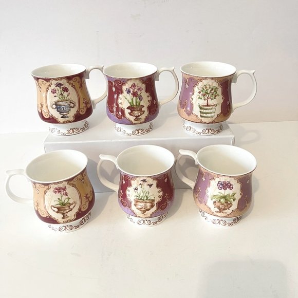 6X Vintage Hampton Court Palace Fine Bone China Mugs by QUEEN'S - Picture 3 of 15
